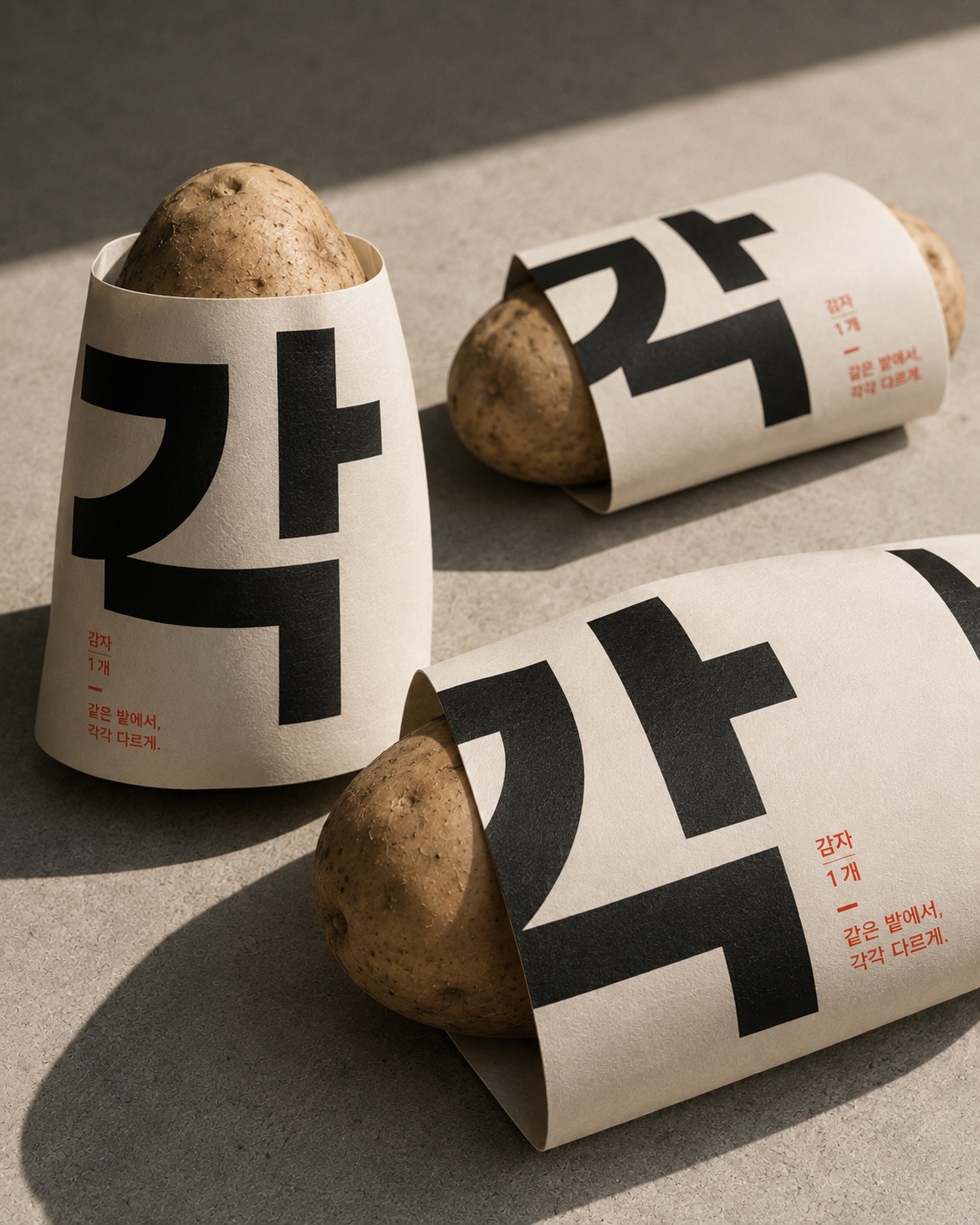각각 감자 brand 디자인 포트폴리오 대표 이미지